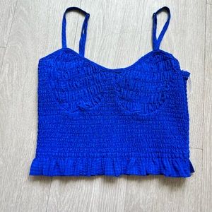 NWT Lulus Royal Blue Smocked Crop Top